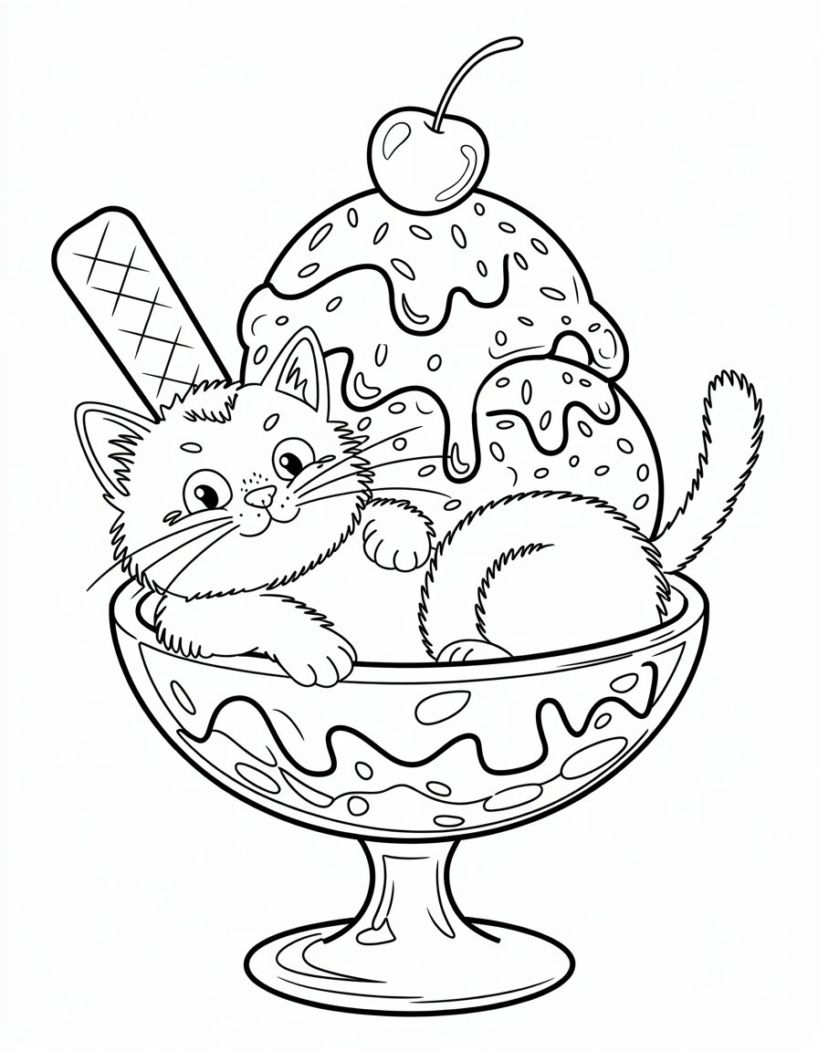 Ice Cream Sundae Cat
